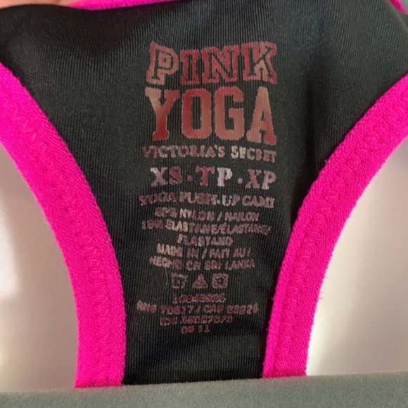PINK Victoria’s Secret Yoga Black & Pink Push Up Cami Tank Top - Picture 5 of 5